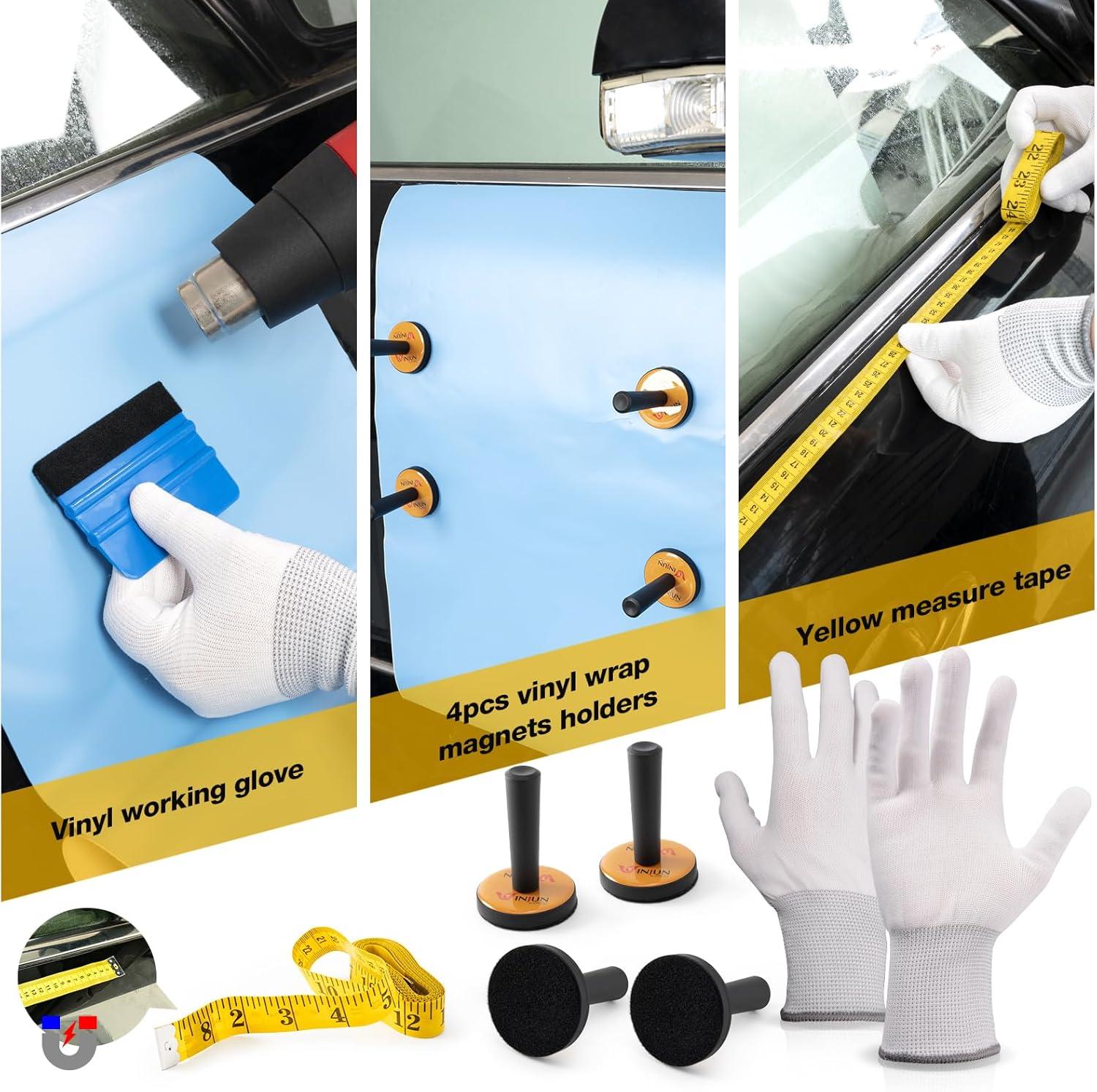 imageGomake Vinyl Wrap Tool Car Wrap kit for Window Tint Film Installation Include Heat Gun Tinting SqueegeeMicro Tucking Stick Film Cutter Magnet Holder Plastic Scraper