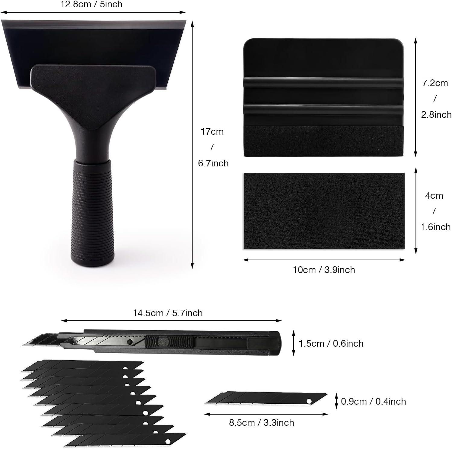 imageGomake Vinyl Wrap Tool Set Window Tint KitWindow Tint Tools Small Rubber Squeegee Car Window Tint Application KitVinyl Wrap Tools Felt Squeegee for Car WrappingWindow CleaningBlack