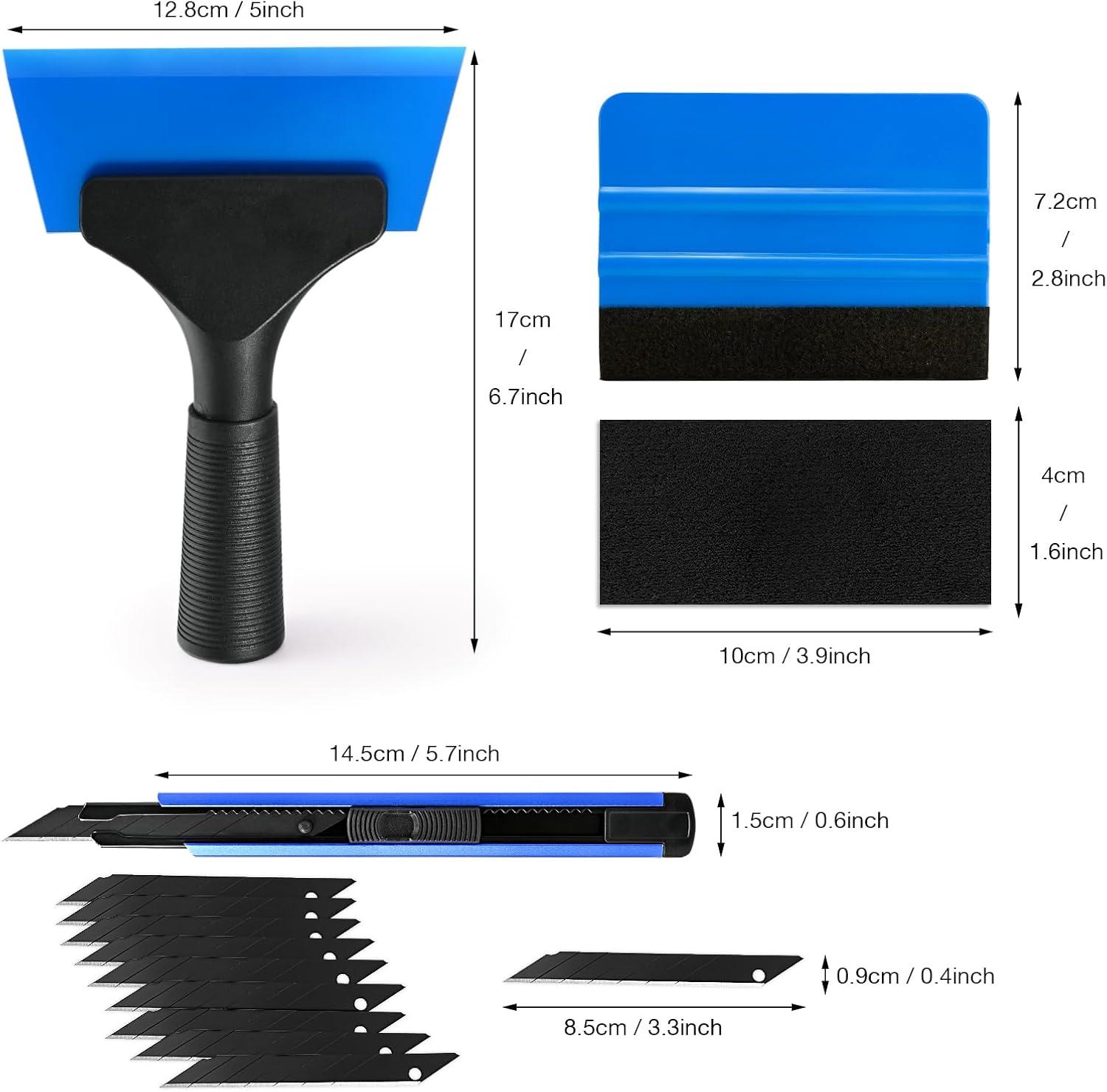 imageGomake Vinyl Wrap Tool Set Window Tint KitWindow Tint Tools Small Rubber Squeegee Car Window Tint Application KitVinyl Wrap Tools Felt Squeegee for Car WrappingWindow CleaningBlue