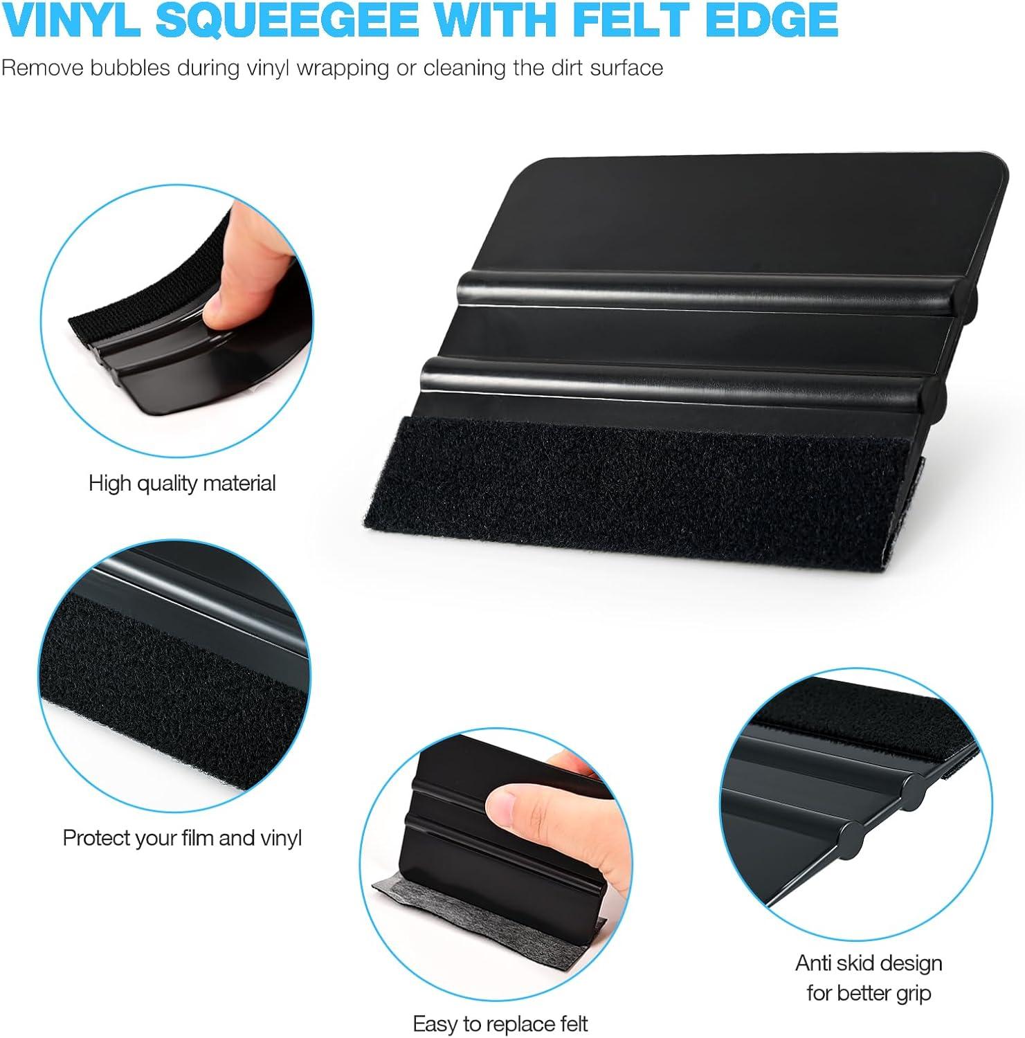 imageGomake Vinyl Wrap Tool Window Tint KitCar Window Tint Application Kit with Small Rubber Squeegee Vinyl SqueegeeShank Gasket SqueegeeMini Quarter Squeegee for Car WrappingWindow Tinting Black