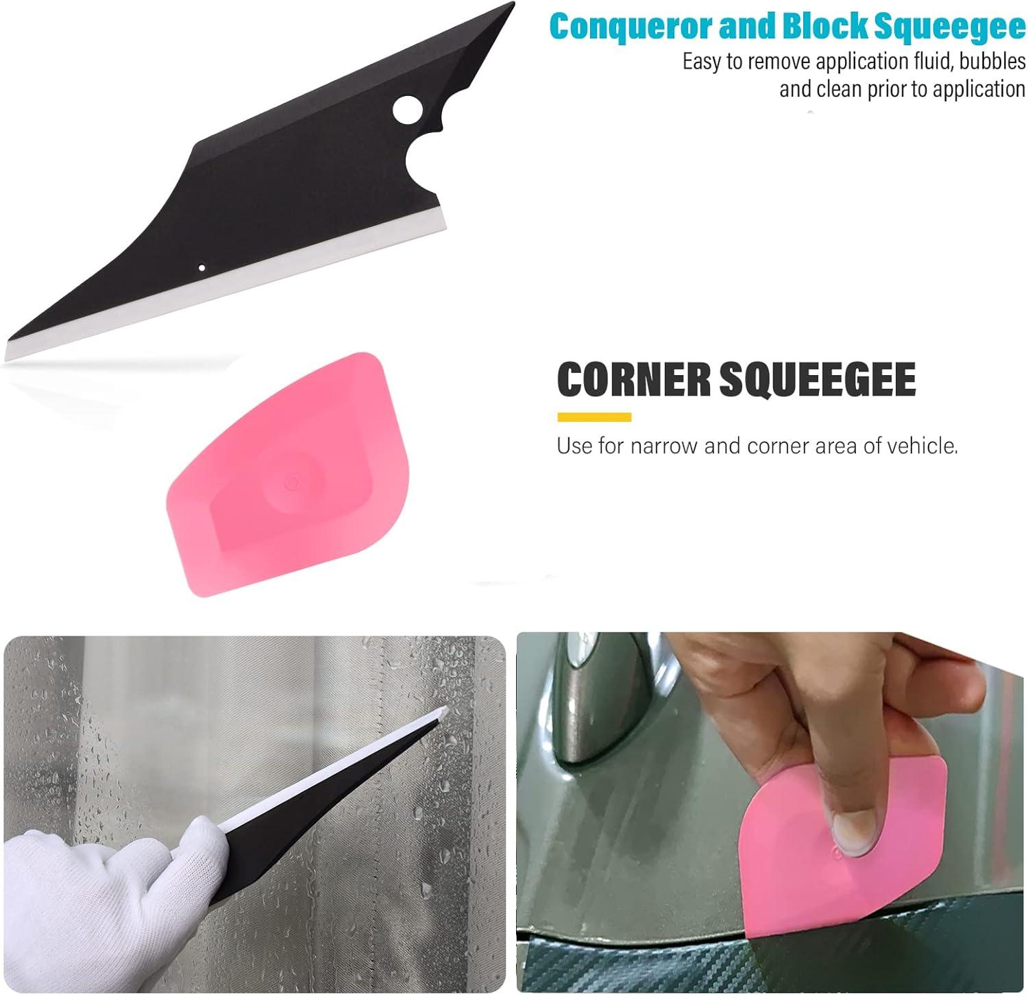 imageGomake Vinyl Wrap Tool kit Window Tinting Tools Car Wrap Kit Wallpaper Smoothing Tool Window Tint Installation Kit with Felt Squeegee Wrap Stick Squeegee9mm Utility Knife for Car Wrapping15 pieces