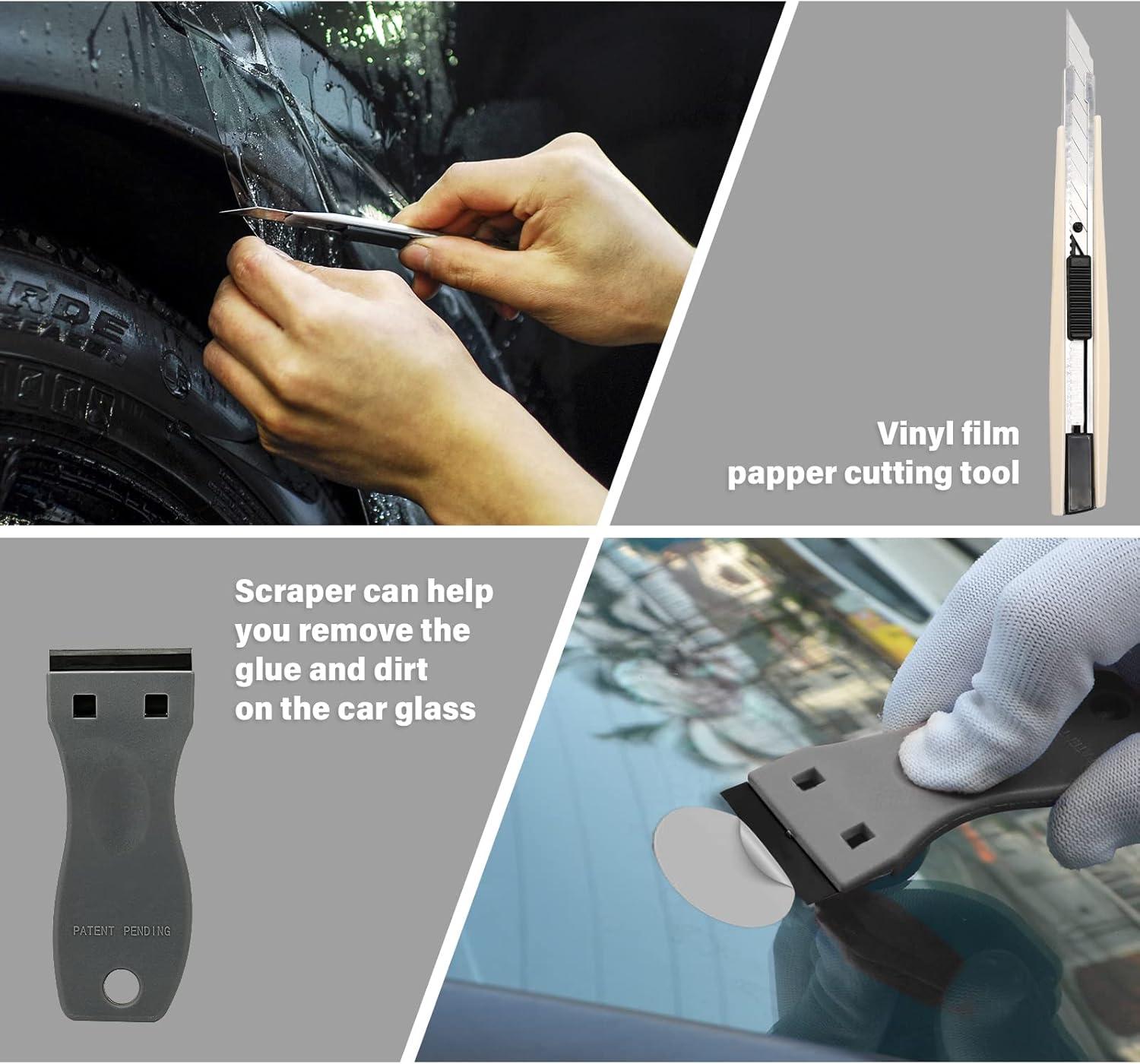 imageGomake Vinyl Wrap Tool kit Window Tinting Tools Car Wrap Kit Wallpaper Smoothing Tool Window Tint Installation Kit with Felt Squeegee Wrap Stick Squeegee9mm Utility Knife for Car Wrapping15 pieces