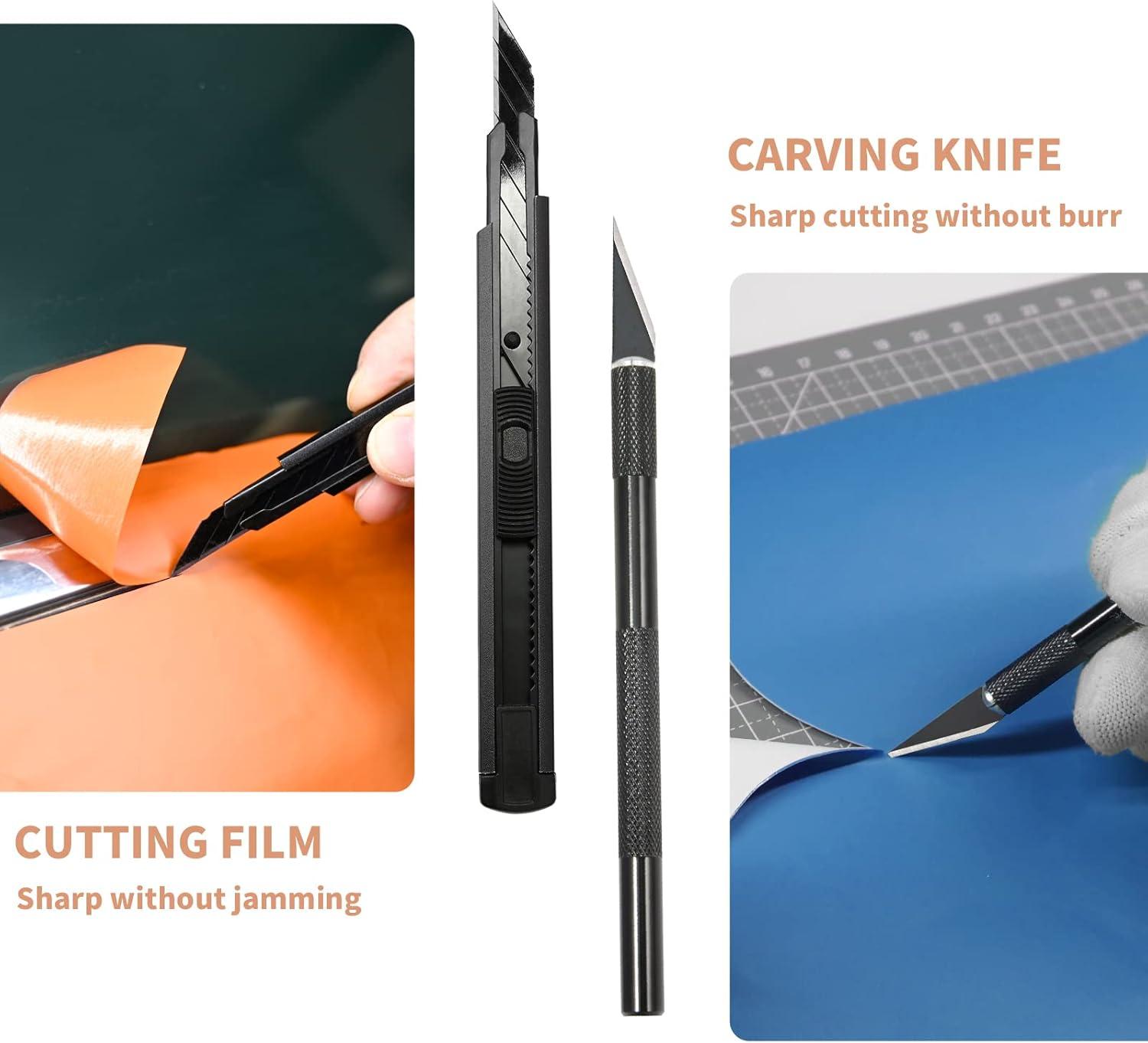 imageGomake Vinyl Wrap Tool kit Window Tinting Tools Car Wrap Kit Wallpaper Smoothing Tool Window Tint Installation Kit with Felt Squeegee Wrap Stick Squeegee9mm Utility Knife for Car Wrapping15 pieces