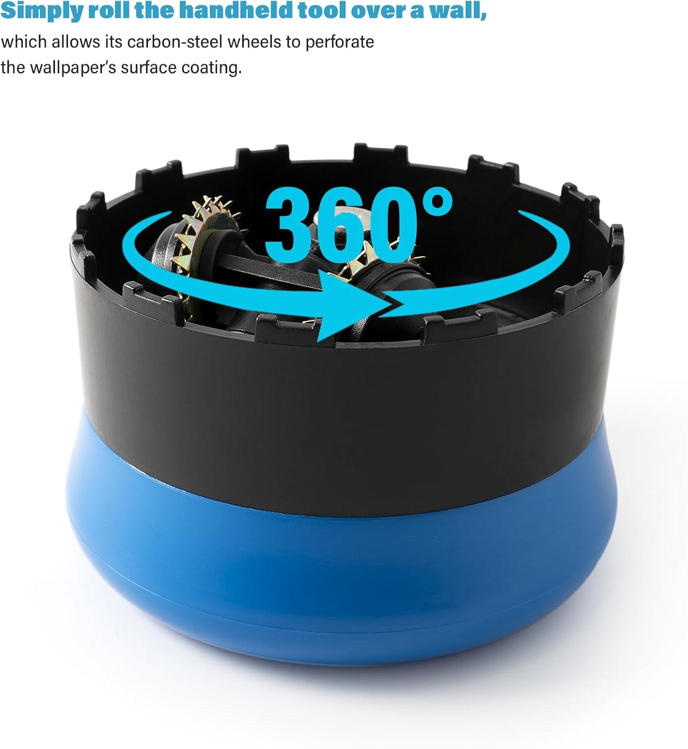 imageGomake Wallpaper Remove Tool Set With Perforating Scoring ToolSpray Bottle4 inch Razor Blade Scraper Sticker Remover to Peel Contact Paper Vinyl Backsplash Window Film Wallpaper Adhesive