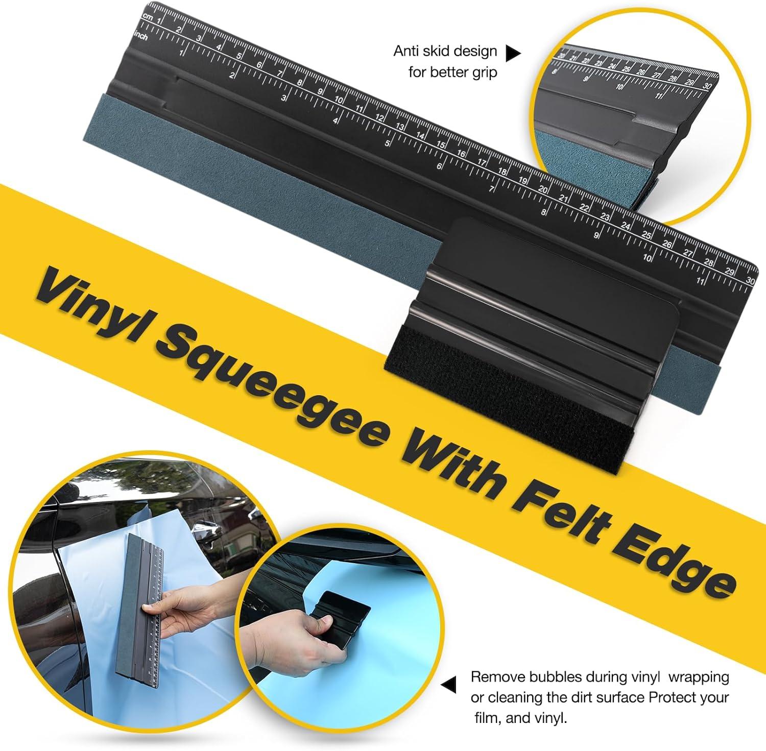 imageGomake Window Tint Kit Vinyl Wrap Tool Car Windshield Back Window Tinting Tools with Bulldozer Squeegee Scrubber PaddleRubber Blade ScraperFilm Cutter for Car WrappingVinyl Film Installation