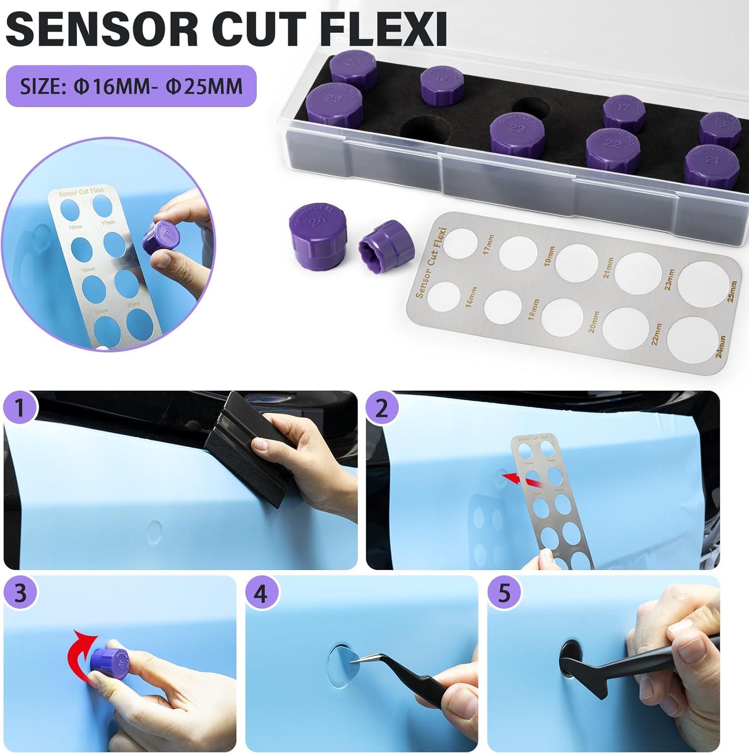 imageGomake Window Tinting Kit Vinyl Wrap Tools 1625mm Sensor CutPrecise Car Radar Hole Cutting Aid for Vehicle Parking Sensors with Felt SqueegeeFilm Cutter Vinyl Tucking Tool