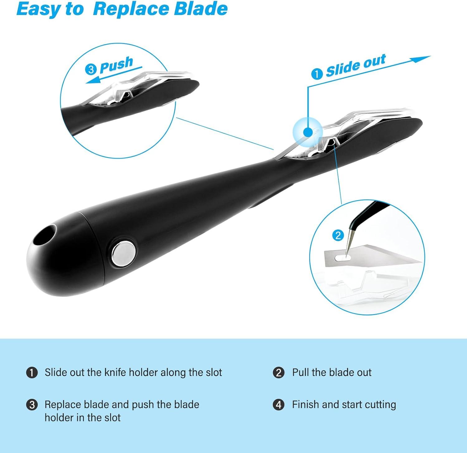 imageGomake Wrapping Paper Cutter 2PCS Gift Wrap Cutter With Blade Storage BoxMagnetic Wrapping Paper Roll Cutter Tool for BirthdayChristmas Paper Gift Wrapping Paper Roll Backing Paper CutterBlueBlack