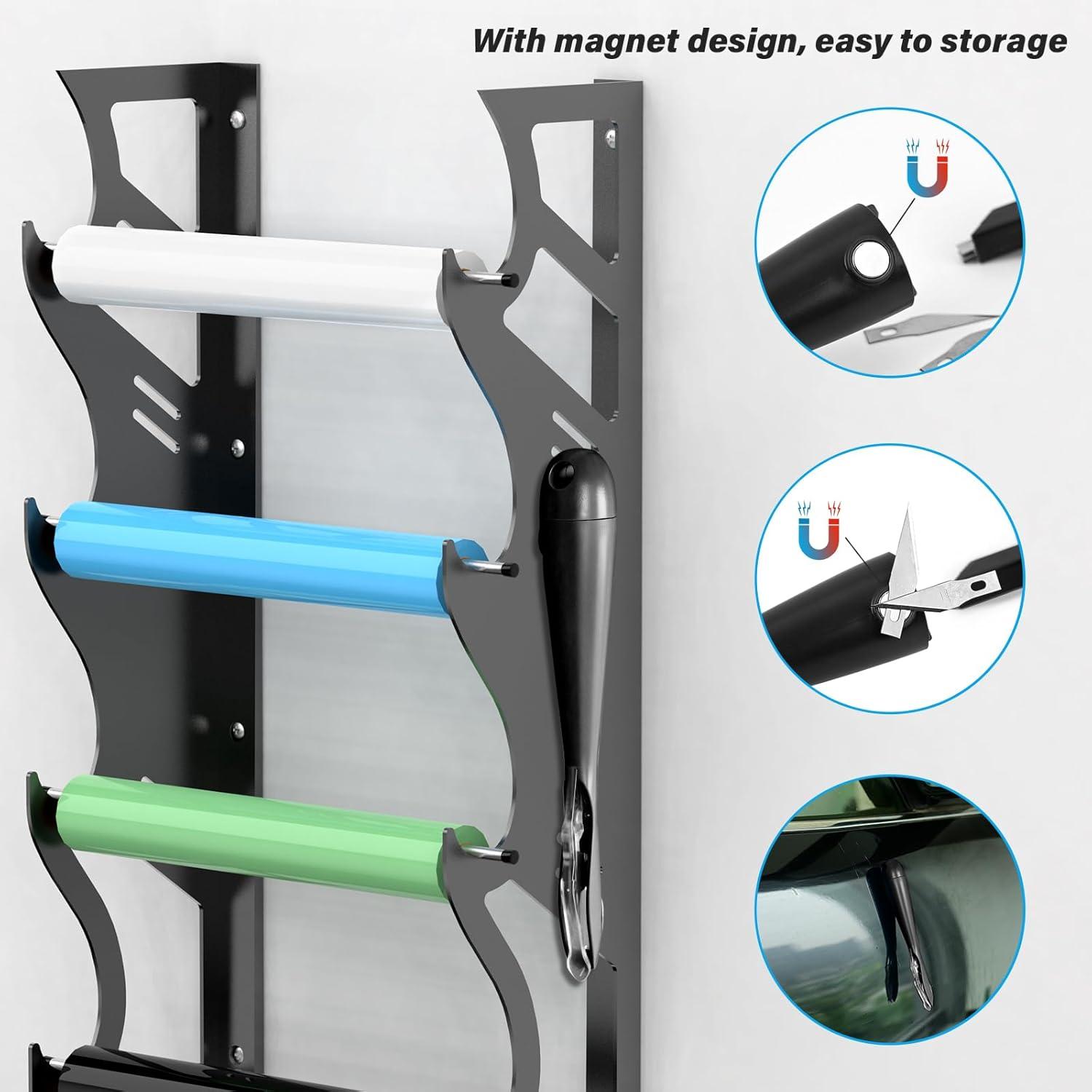 imageGomake Wrapping Paper Cutter 2PCS Gift Wrap Cutter With Blade Storage BoxMagnetic Wrapping Paper Roll Cutter Tool for BirthdayChristmas Paper Gift Wrapping Paper Roll Backing Paper CutterBlueBlack