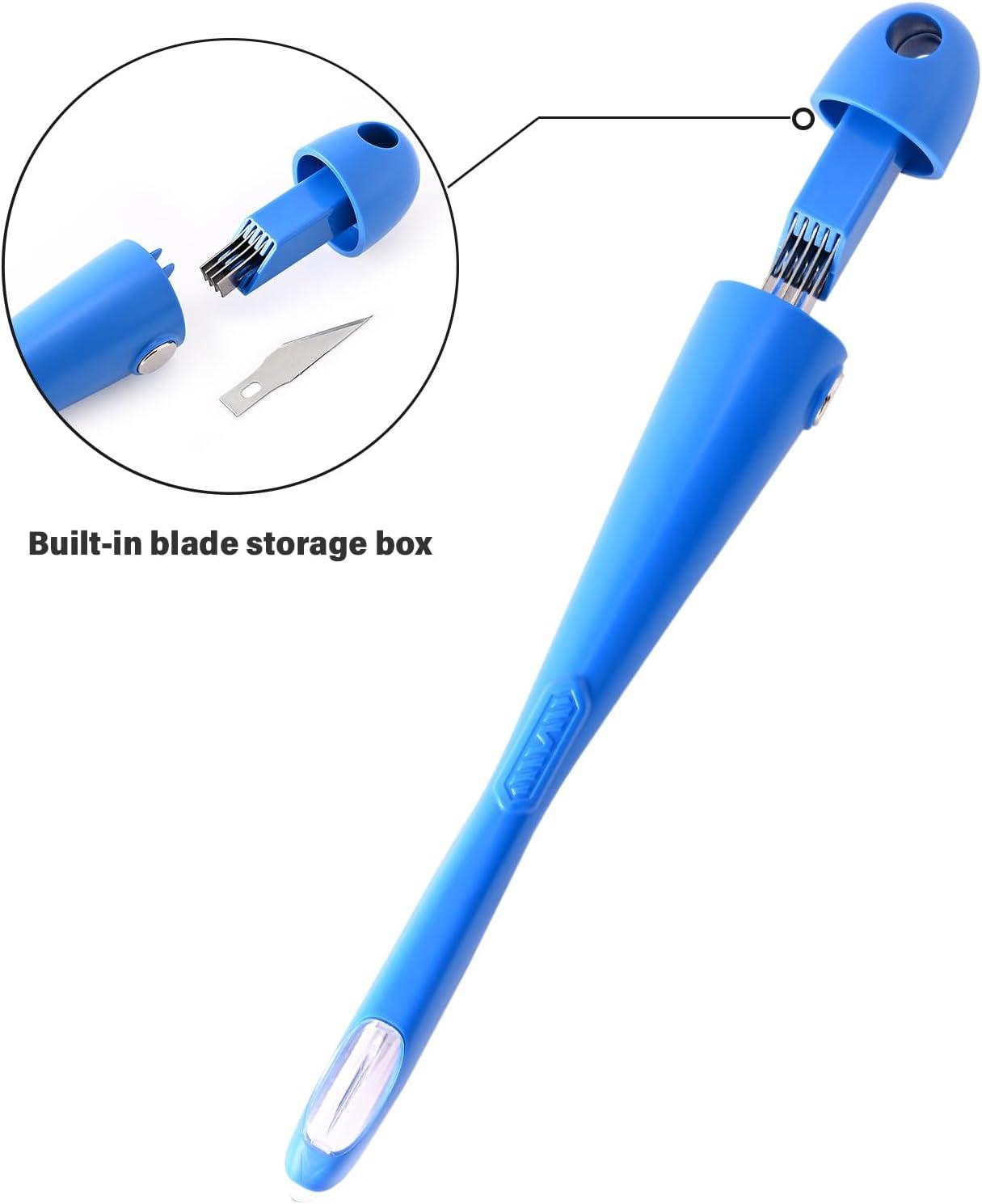 imageGomake Wrapping Paper Cutter 2PCS Gift Wrap Cutter With Blade Storage BoxMagnetic Wrapping Paper Roll Cutter Tool for BirthdayChristmas Paper Gift Wrapping Paper Roll Backing Paper CutterBlueBlue