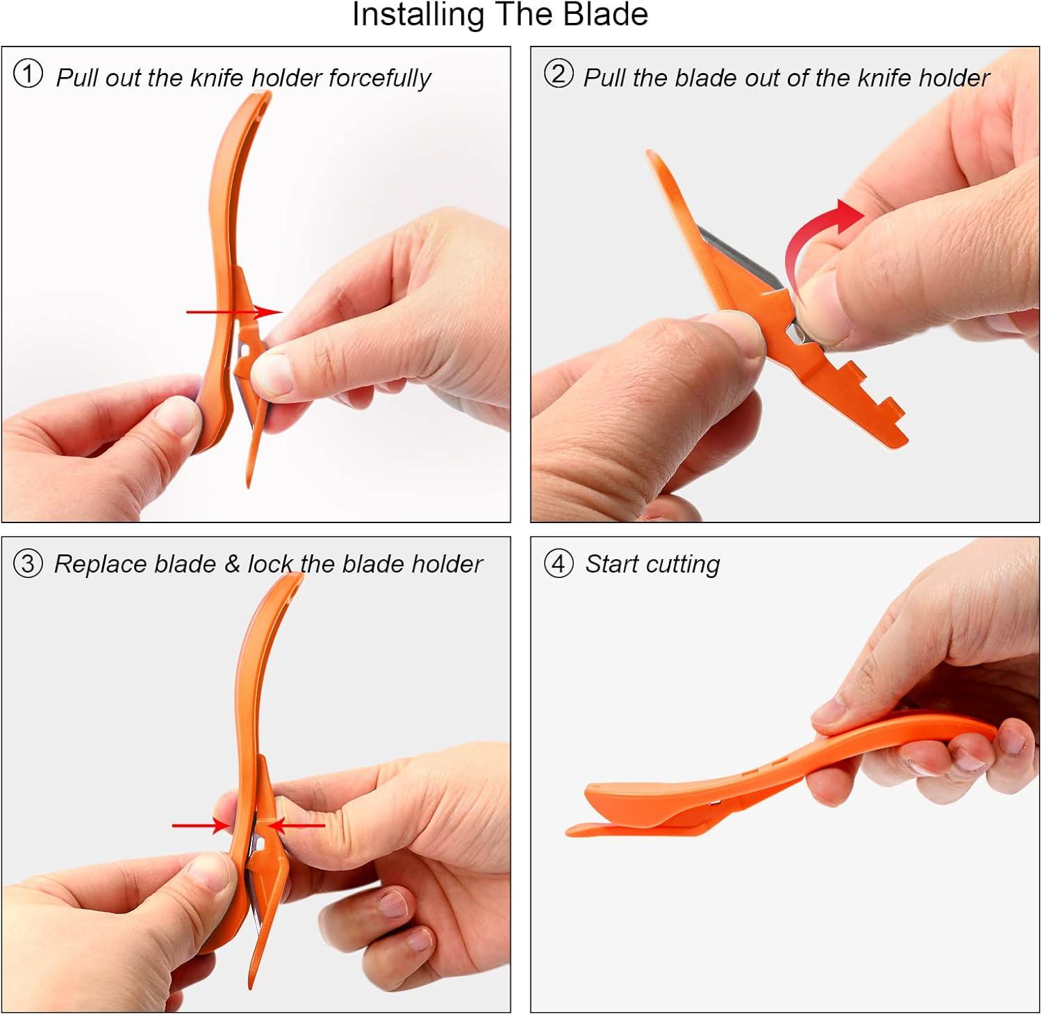 imageGomake Wrapping Paper Cutter 3PCS Gift Wrap CutterConcealed Blade Safety Knife with 10 Replaceable Blade for Birthday Paper Gift Wrapping Paper Roll Cutter and Christmas Wrapping Paper Cutter ToolMulticolored