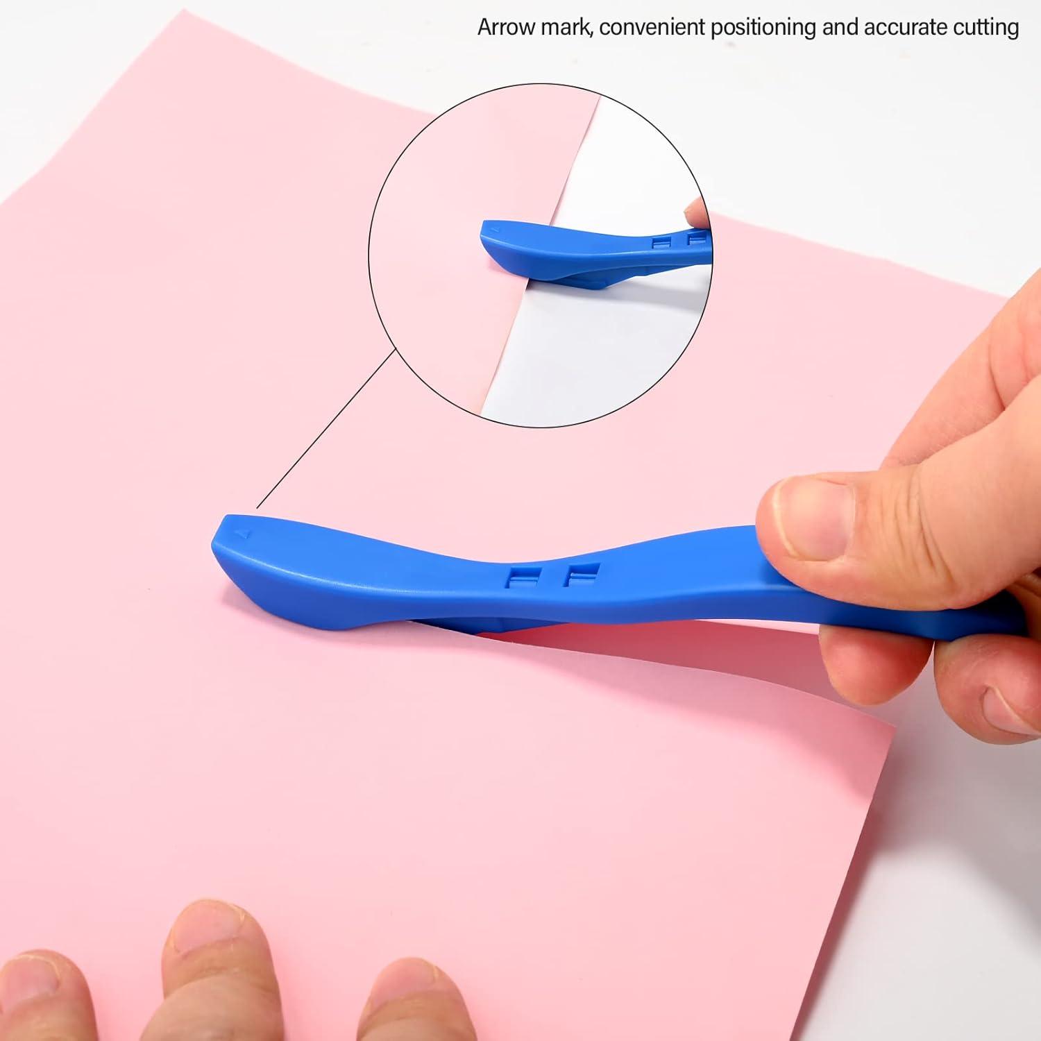 imageGomake Wrapping Paper Cutter 3PCS Gift Wrap CutterConcealed Blade Safety Knife with 10 Replaceable Blade for Birthday Paper Gift Wrapping Paper Roll Cutter and Christmas Wrapping Paper Cutter ToolBlue