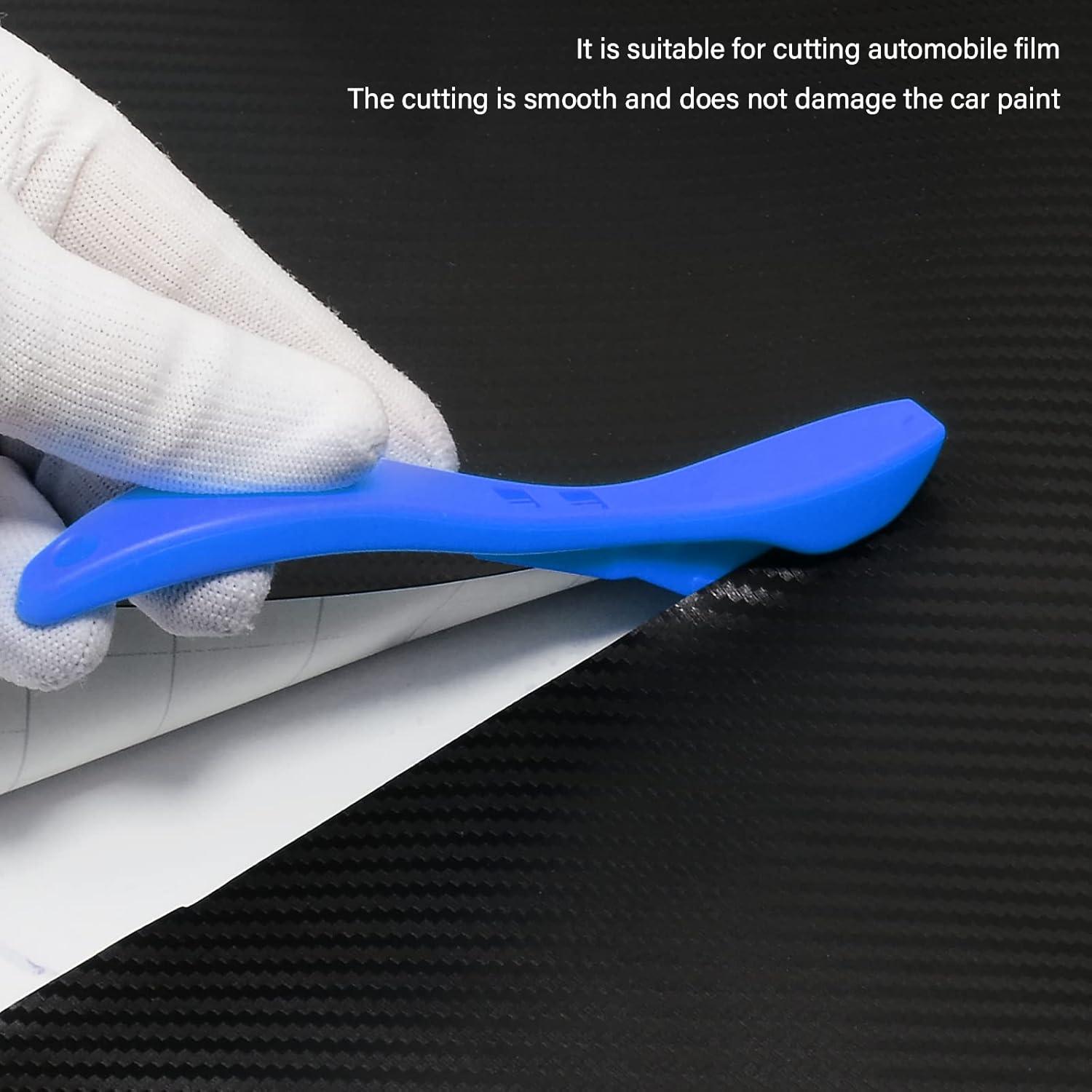 imageGomake Wrapping Paper Cutter 3PCS Gift Wrap CutterConcealed Blade Safety Knife with 10 Replaceable Blade for Birthday Paper Gift Wrapping Paper Roll Cutter and Christmas Wrapping Paper Cutter ToolBlue