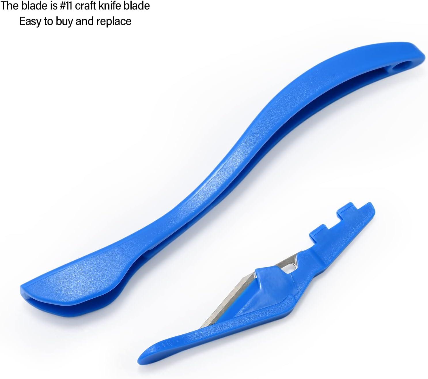 imageGomake Wrapping Paper Cutter 3PCS Gift Wrap CutterConcealed Blade Safety Knife with 10 Replaceable Blade for Birthday Paper Gift Wrapping Paper Roll Cutter and Christmas Wrapping Paper Cutter ToolBlue