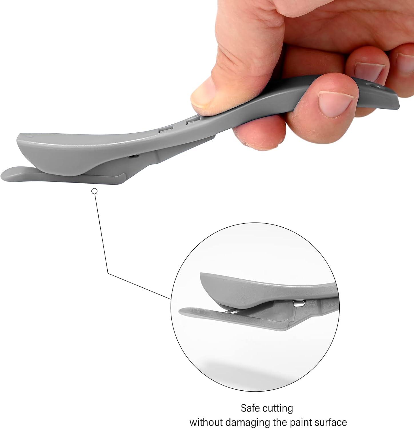 imageGomake Wrapping Paper Cutter 3PCS Gift Wrap CutterConcealed Blade Safety Knife with 10 Replaceable Blade for Birthday Paper Gift Wrapping Paper Roll Cutter and Christmas Wrapping Paper Cutter ToolGrey