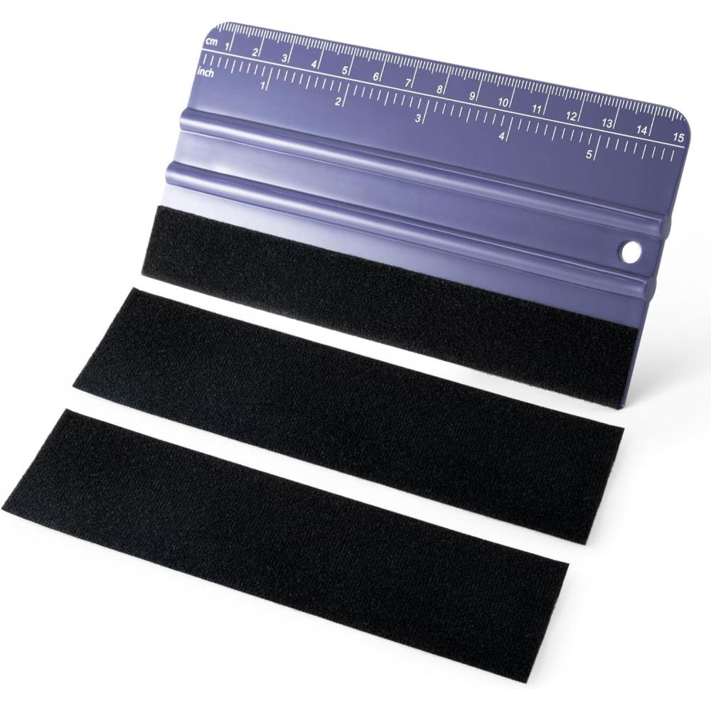 imageGomake 2PCS Vinyl Wrap Squeegee with 6PCS Squeegee Felt Fabric for Tint Film Decal Squeegee Application Tool Vinyl Wrap Installation Wallpaper Smooth Tool GreenPurple