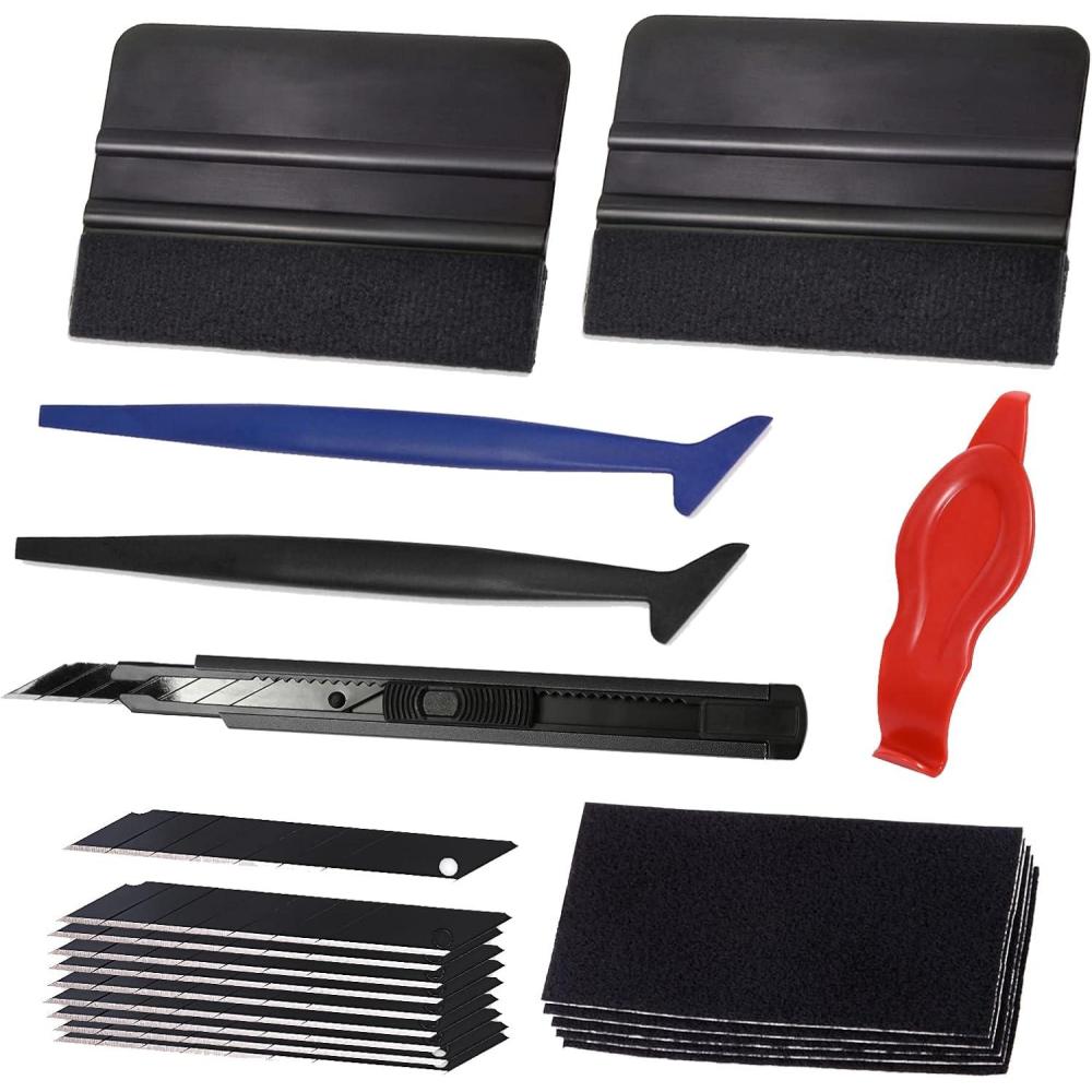 imageGomake Car Window Tinting Tools  Vinyl Wrap Tool Kit with Felt Squeegee Wrap Stick Squeegee 9mm Utility Knife for Car Wrapping