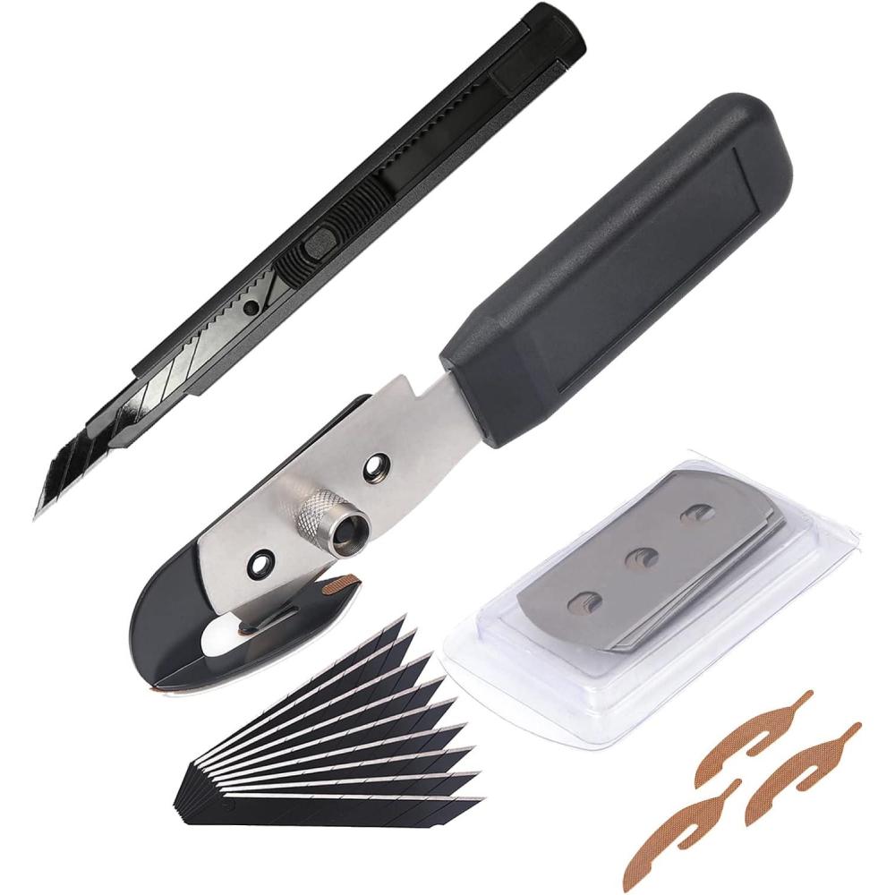 imageGomake Vinyl Backing Cutter Wrapping Paper Cutter Vinyl Knife with PTFE Coating Hidden Blade 30 Degree Snap Off Blade Lockable Utility knife Retractable Box Cutter with Extra 10pcs Replace bladesBacking Knife Utility Knife