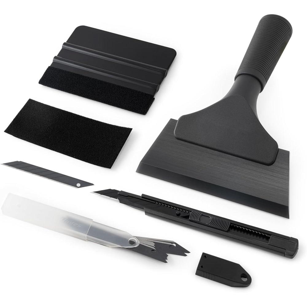 imageGomake Vinyl Wrap Tool Set Window Tint KitWindow Tint Tools Small Rubber Squeegee Car Window Tint Application KitVinyl Wrap Tools Felt Squeegee for Car WrappingWindow CleaningBlack
