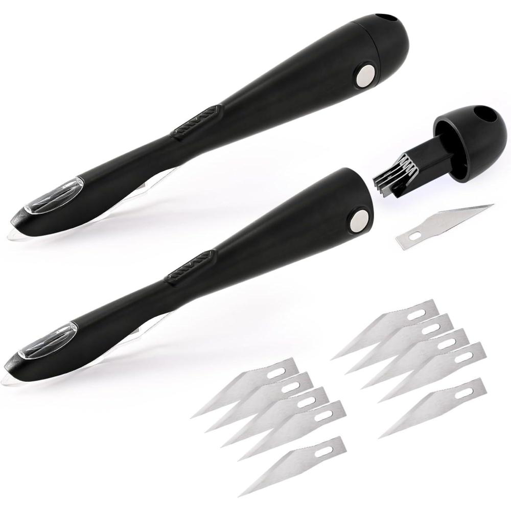 imageGomake Wrapping Paper Cutter 2PCS Gift Wrap Cutter With Blade Storage BoxMagnetic Wrapping Paper Roll Cutter Tool for BirthdayChristmas Paper Gift Wrapping Paper Roll Backing Paper CutterBlueBlack