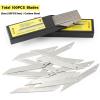 imageGomake 9mm Utility Knife Replacement Blades Snap Off Blades for 9MM Universal Art KnifeStainless Steel Blades Use in Office Home Arts Crafts  100PCS30 degree Carbon Steel