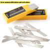 imageGomake 9mm Utility Knife Replacement Blades Snap Off Blades for 9MM Universal Art KnifeStainless Steel Blades Use in Office Home Arts Crafts  100PCS60 degree Stainless Steel