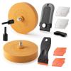 imageGomake Decal Remover Eraser Wheel Tool Kit with Drill Adapter Vinyl Decal Adhesive Removal Tool with Razor Blade Scraper for Removing Pinstripes Stickers Mix 2 Pack SlottedMix