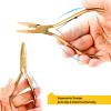 imageGomake Hair Extensions Closed and Remover Pliers set Micro Silicone Rings Beads Hair Extensions Loop Needle Threader Pulling Hook Tool and Bead Device Tool for Hair or Feather Extensions GoldGold