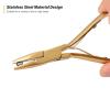 imageGomake Hair Extensions Closed and Remover Pliers set Micro Silicone Rings Beads Hair Extensions Loop Needle Threader Pulling Hook Tool and Bead Device Tool for Hair or Feather Extensions GoldGold