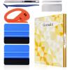 imageGomake Vehicle Vinyl Wrap Tool Kit Window Tinting Tool Include 4 Inch Felt Squeegee Retractable 9mm Utility Knife and Blades Zippy Vinyl Cutter and Mini Go Corner Squeegee for Car WrappingMix Color