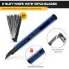 imageGomake Vehicle Vinyl Wrap Tool Kit Window Tinting Tool Include 4 Inch Felt Squeegee Retractable 9mm Utility Knife and Blades Zippy Vinyl Cutter and Mini Go Corner Squeegee for Car WrappingBlue