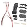 imageGomake Tape in Hair Extension Tools Kit with Flat Surface Stainless Steel Tape in Hair Extensions Sealing Clamp PlierTape Remover Scraper ToolHair Clips Human Hair Extensions Styling ToolsPinkPink