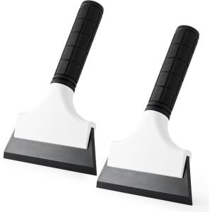 imageGomake 2PCS Small Rubber Squeegee Ice Scraper Window Shower SqueegeeAuto Water Blade Squeegee for Shower Glass DoorCar Windshield Window Mirror BathroomCountertop Cleaning BlackBlack