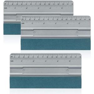 imageGomake 3pcs 76inch Vinyl Wrap Squeegee with Felt Edge Measuring Guidelines Ideal for Automotive Vinyl Film Wrapping ampamp Window Tint Film ApplicationGray With Green