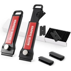 imageGomake 4 Inch Razor Blade Scraper Tool Razor Scraper with Extra Razor Blades Cleaning Scraper Remover for Removal Floor Stove Scraping Labels and Decals Sticker on Car Window Glass W81W80
