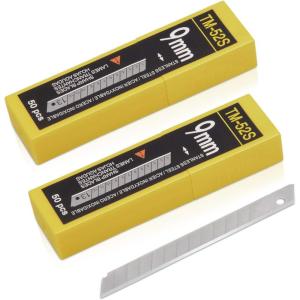 imageGomake 9mm Utility Knife Replacement Blades Snap Off Blades for 9MM Universal Art KnifeStainless Steel Blades Use in Office Home Arts Crafts  100PCS60 degree Stainless Steel