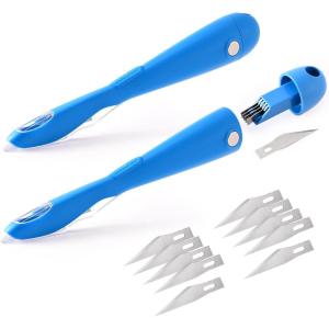 imageGomake Wrapping Paper Cutter 2PCS Gift Wrap Cutter With Blade Storage BoxMagnetic Wrapping Paper Roll Cutter Tool for BirthdayChristmas Paper Gift Wrapping Paper Roll Backing Paper CutterBlueBlue