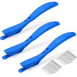 imageGomake Wrapping Paper Cutter 3PCS Gift Wrap CutterConcealed Blade Safety Knife with 10 Replaceable Blade for Birthday Paper Gift Wrapping Paper Roll Cutter and Christmas Wrapping Paper Cutter ToolBlue