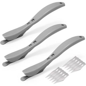 imageGomake Wrapping Paper Cutter 3PCS Gift Wrap CutterConcealed Blade Safety Knife with 10 Replaceable Blade for Birthday Paper Gift Wrapping Paper Roll Cutter and Christmas Wrapping Paper Cutter ToolGrey