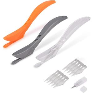 imageGomake Wrapping Paper Cutter 3PCS Gift Wrap CutterConcealed Blade Safety Knife with 10 Replaceable Blade for Birthday Paper Gift Wrapping Paper Roll Cutter and Christmas Wrapping Paper Cutter ToolMulticolored