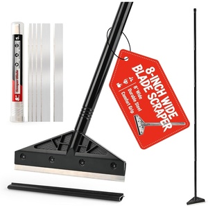 image:imageGomake Extendable Floor Scraper Heavy Duty 8 Wide Razor Blade Scraper Tool with 18748 15ft 24ftLong Handle 5PCS Extra Metal Blades for Cleaning Glass Wall Gum Paint Tile GlueLong Handle Scraper With Blades